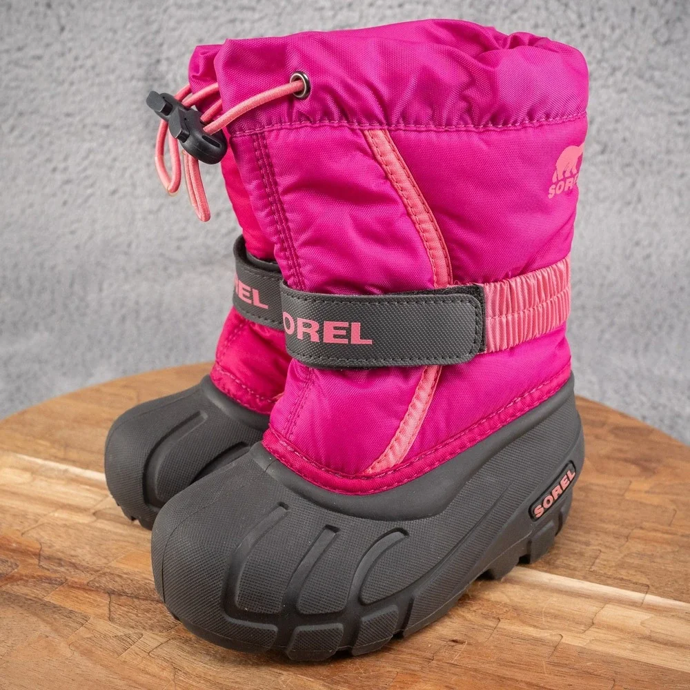 Sorel Girls FLURRY Weather Resistant Snow‎ Boots Deep Blush Tropical Pink 8